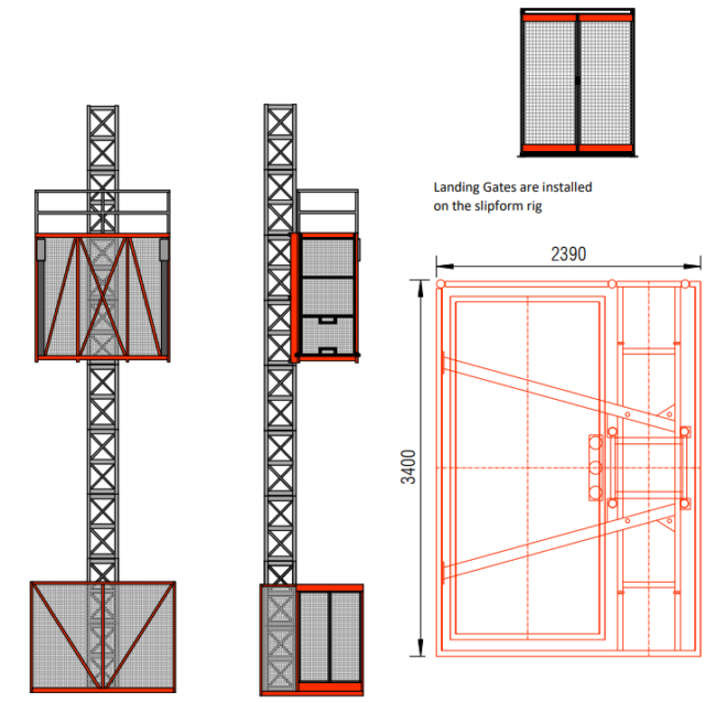 Alimak 12-30 Int Slipform Passenger Hoist