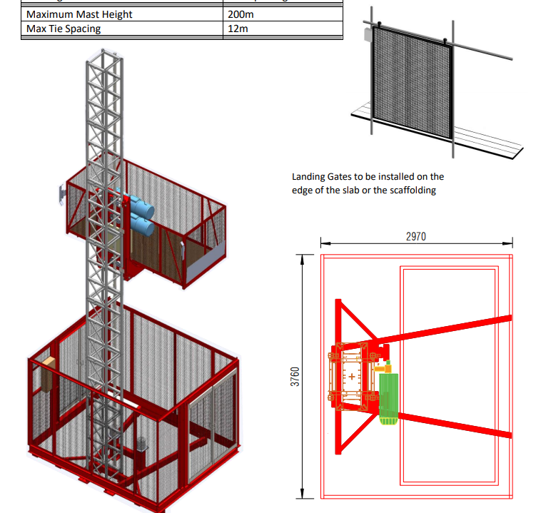 Wickham G2000 Goods Hoist 3.2m